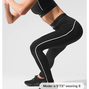 ALO Yoga Black Leggings with White Accents - Worn once.